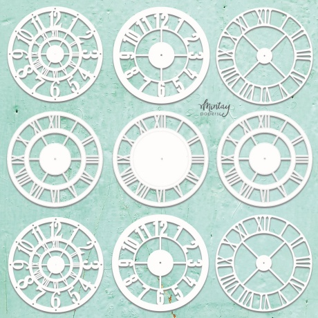 Chipboard-Decor - Clocks Set,  ühe kella läbimõõt 9,50cm