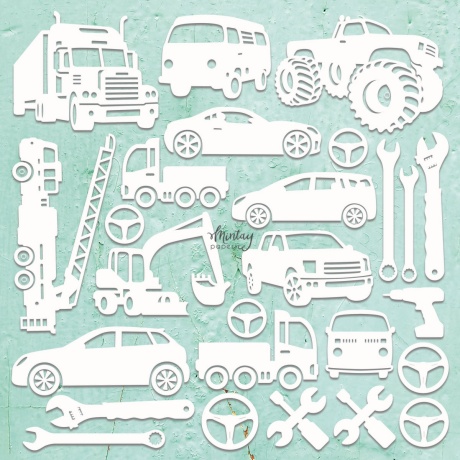 Chipboard-Decor - Vehicles Set, 26 elementi