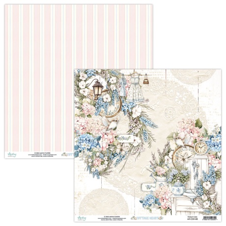 Kahepoolne disainipaber - Cottage Heart 03 - 30,5x30,5cm, 250gsm, Mintay