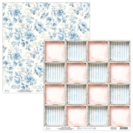 Kahepoolne disainipaber - Cottage Heart  04 - 30,5x30,5cm, 250gsm, Mintay