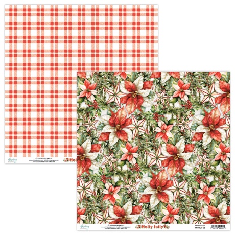 Kahepoolne disainipaber - Holly Jolly 05 - 30,5x30,5cm, 250gsm, Mintay