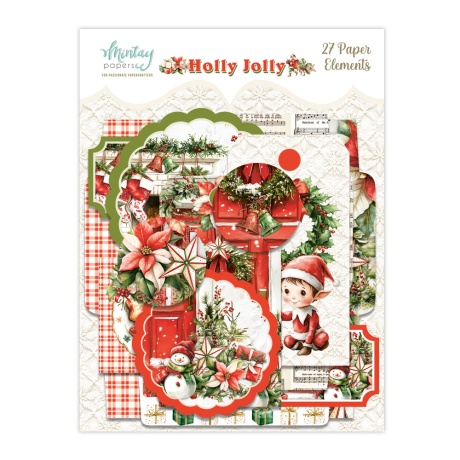 Paberist elementide komplekt Holly Jolly, 27 tk, Mintay