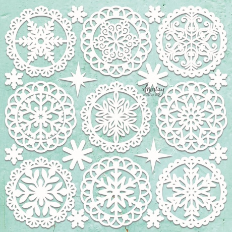Mintay Chippies - puidumassist kaunistused- Winter Doilies, 30,5x30,5cm 1,55mm