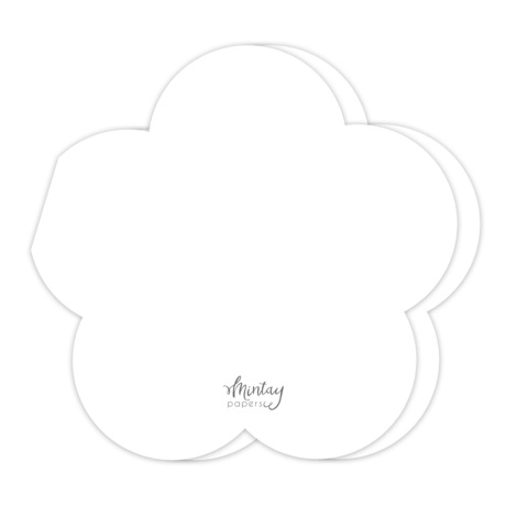 Mintay Basic -kaartide toorikud -  Flower Card Base - valge, 5 tk