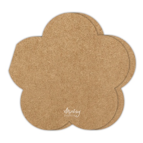 Mintay Basic -kaartide toorikud - Flower Card Base - kraft, 5 tk