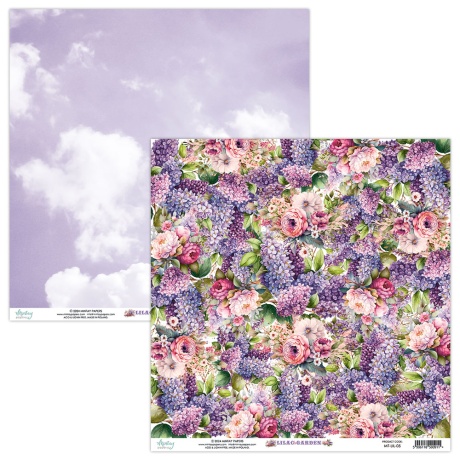 Kahepoolne disainipaber - Lilac Garden 05 -  30,5x30,5cm, 250gsm, Mintay