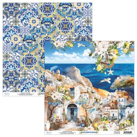 Kahepoolne disainipaber Mediterranean Heaven 02 30,5x30,5cm, 240gsm