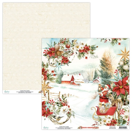 Kahepoolne disainipaber White Christmas 03 30,5x30,5cm, 240gsm