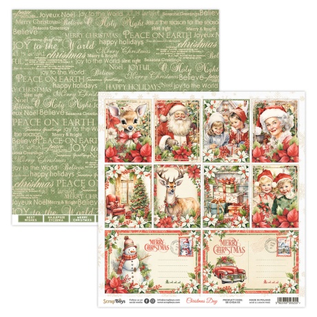 Kahepoolne disainipaber Christmas Day 05 30,5x30,5cm, 250gsm