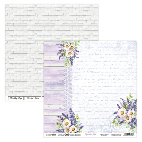 Kahepoolne disainipaber Lavender Love 01 30,5x30,5cm, 250gsm