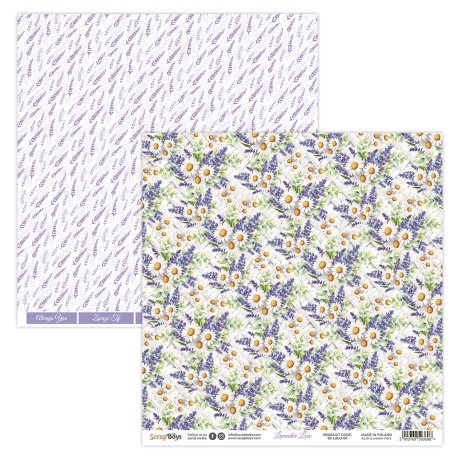 Kahepoolne disainipaber Lavender Love 04 30,5x30,5cm, 250gsm