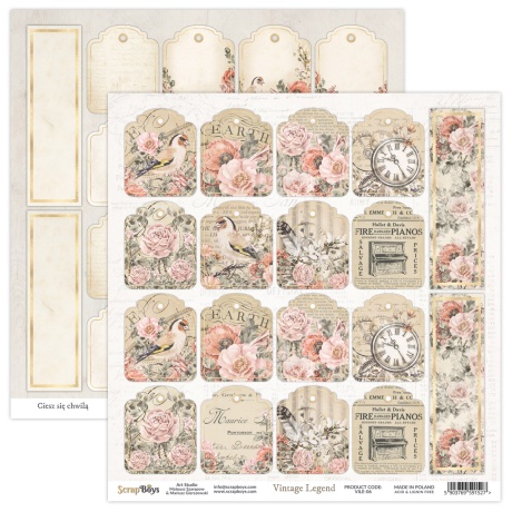Kahepoolne disainipaber Vintage Legend 06 30,5x30,5cm, 190gsm