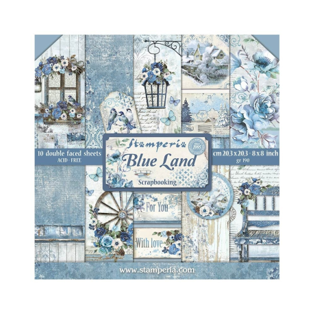 Scrapbooking Small Pad 10 sheets cm 20,3x20,3 [8"x8"] - Blue Land