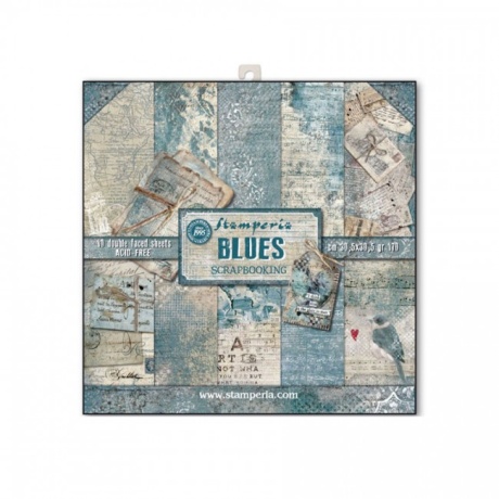 Suur disainipaberiplokk Blues 30.5x30.5 cm,190gr Stamperia