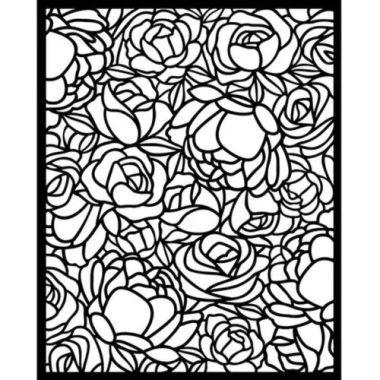Thick Stencil cm 20x25 - Romance Forever Rose Pattern