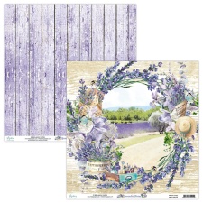 Kahepoolne disainipaber Lavender Farm 02 30,5x30,5cm, 240gsm