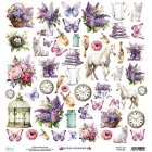 Kahepoolne disainipaber väljalõigeteks - Lilac Garden 09 30,5x30,5cm, 250gsm