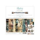 Väike paberiplokk - Traveller, 15,2x15,2cm, 12 kahepoolset lehte, 24 erinevat disaini