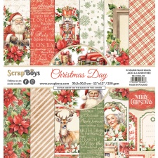 Suur paberplokk Christmas Day 30,5x30,5cm, 12 kahepoolset lehte+ boonusleht, 250gsm