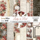 Paberiplokk Lady in Red 20,3x20,3cm, 12 kahepoolset lehte+boonusleht, 250gsm
