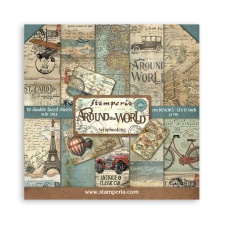 Suur disainipaberiplokk Around the World 30.5x30.5 cm,190gr Stamperia