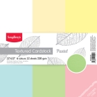 Textured Cardstock pad - PASTEL,  30,5x30,5cm, 230gsm, 12 lehte, 6 värvi