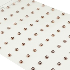 Isekleepuvad poolpärlid 5mm, 60tk, pruunide mix