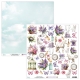 Kahepoolne disainipaber väljalõigeteks - Lilac Garden 09 30,5x30,5cm, 250gsm